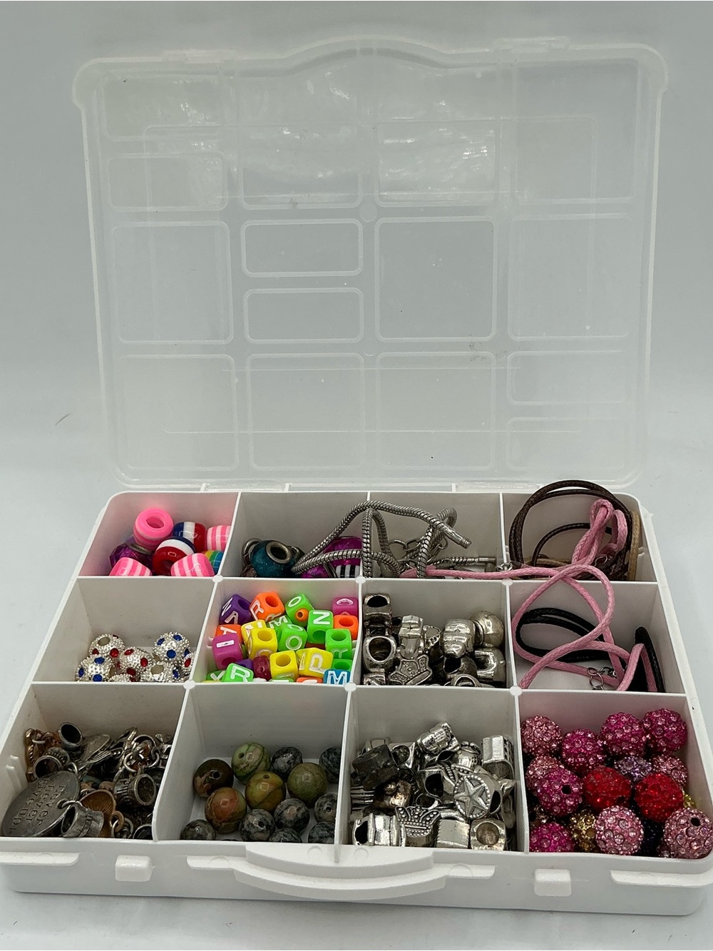 Jewelry making kit with assorted beads and necklace straps